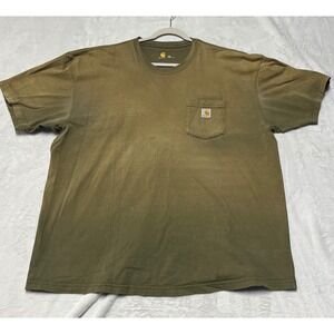 Carhartt Pocket T-Shirt Mens 2XL Brown Short Sleeve Crew Neck
